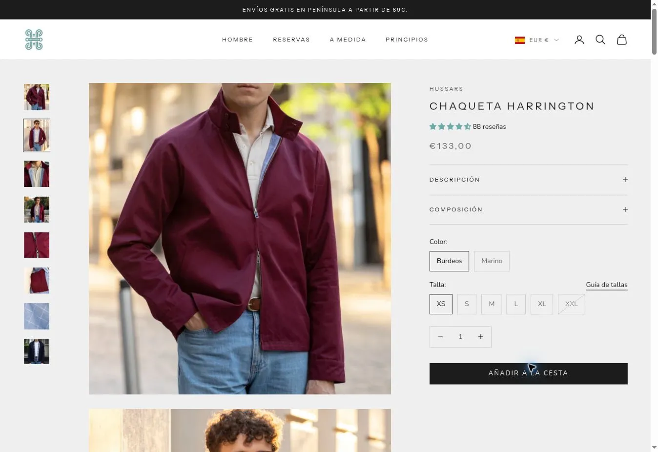 Hussars · hussars.net/products/chaqueta-harrington